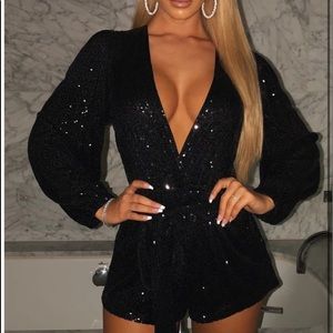 Black Sequence Romper BABYBOO Brand Size Medium